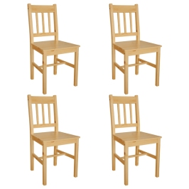 Sillas de comedor 4 unidades madera de pino