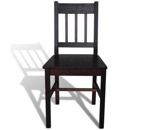 Sillas de comedor 2 unidades madera de pino marrón oscuro