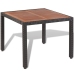 Set comedor de jardín 5 piezas y cojines ratán sintético negro