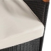 Set comedor de jardín 5 piezas y cojines ratán sintético negro