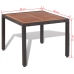 Set comedor de jardín 5 piezas y cojines ratán sintético negro