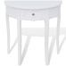 vidaXL Mesa consola semicircular con cajón blanca