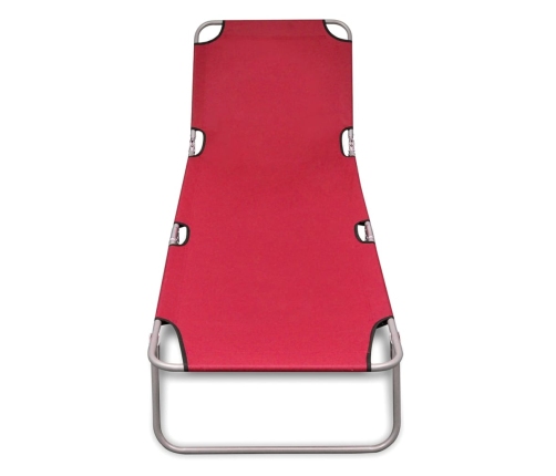 Tumbona plegable de acero con recubrimiento polvo rojo