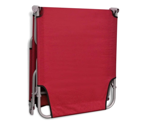 Tumbona plegable de acero con recubrimiento polvo rojo