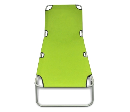 Tumbona plegable de acero con recubrimiento polvo verde manzana