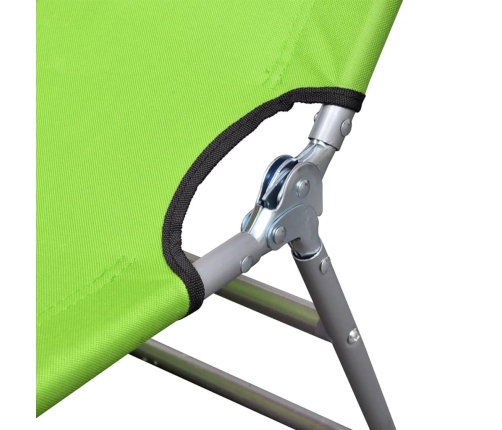 Tumbona plegable de acero con recubrimiento polvo verde manzana