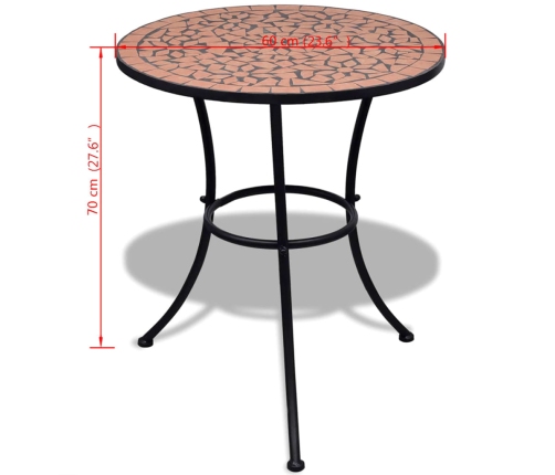 Mesa de bistro de mosaico terracota 60 cm