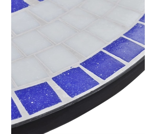 Mesa de bistro terraza mosaico azul y blanco 60 cm