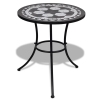 vidaXL Mesa de bistro terraza mosaico negro y blanco 60 cm