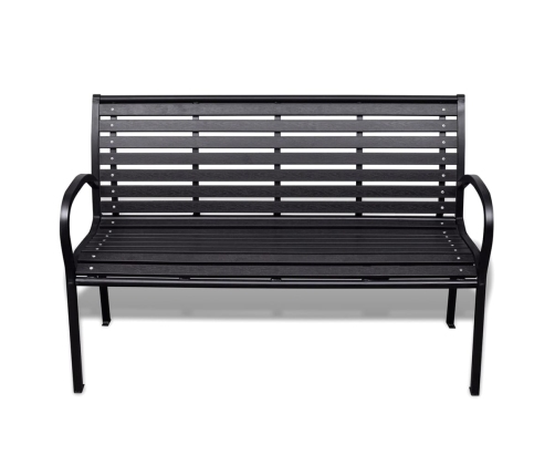 vidaXL Banco de jardín acero y WPC negro 125 cm