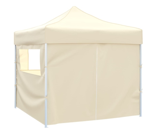 Cenador plegable con 4 paredes colore crema 3x3 m