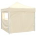 Cenador plegable con 4 paredes colore crema 3x3 m