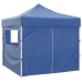 Cenador plegable azul con 4 paredes 3x3 m