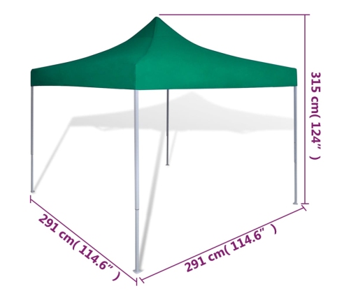 Cenador plegable verde 3x3 m