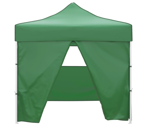 Cenador plegable verde con 4 paredes 3x3 m