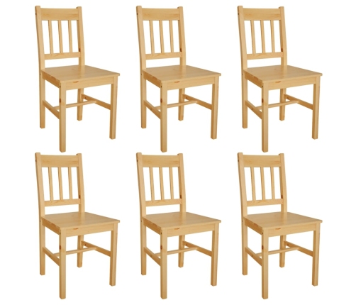 Sillas de comedor 6 unidades de madera de pino