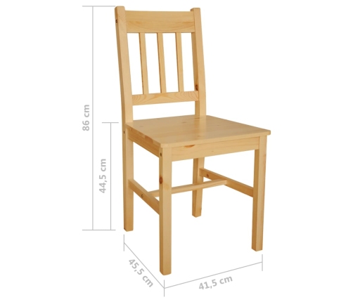 Sillas de comedor 6 unidades de madera de pino