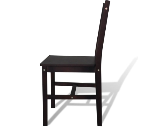 Sillas de comedor 6 unidades madera de pino marrón oscuro