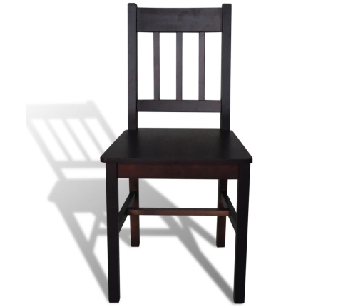 Sillas de comedor 6 unidades madera de pino marrón oscuro