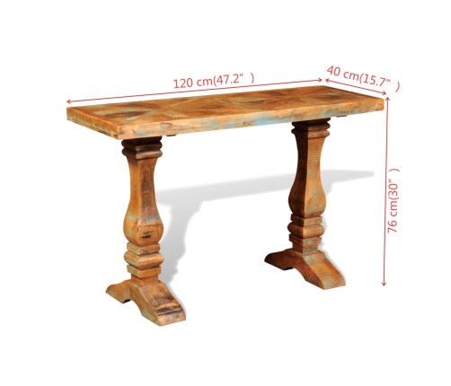 Mesa consola de madera maciza reciclada