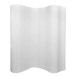 Biombo divisor bambú blanco 250x165 cm