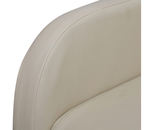 Sillón plegable de cuero sintético color crema