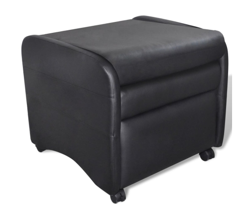 Sillón plegable de cuero sintético negro