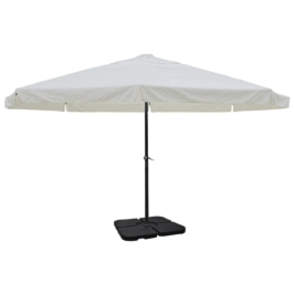 Sombrilla de jardín con base portátil aluminio blanco