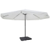 Sombrilla de jardín con base portátil aluminio blanco