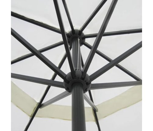 Sombrilla de jardín con base portátil aluminio blanco