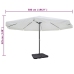 Sombrilla de jardín con base portátil aluminio blanco