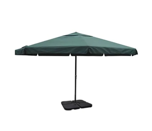 Sombrilla de jardín con base portátil aluminio verde