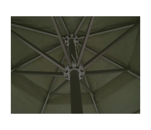 Sombrilla de jardín con base portátil aluminio verde