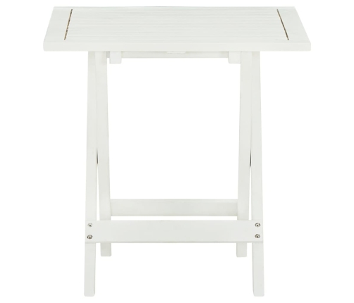 vidaXL Mesa terraza bistró madera maciza de acacia blanco 46x46x47 cm