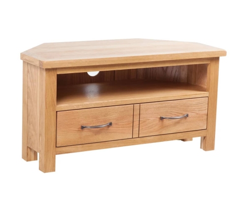 Mueble para TV con cajones madera maciza de roble 88x42x46 cm