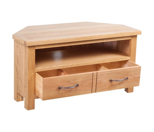 Mueble para TV con cajones madera maciza de roble 88x42x46 cm