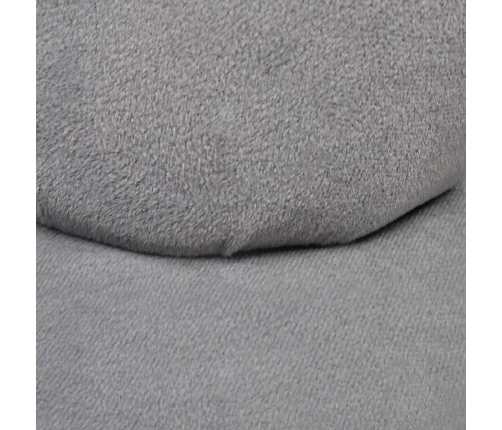 Sillón en forma de mano de terciopelo gris