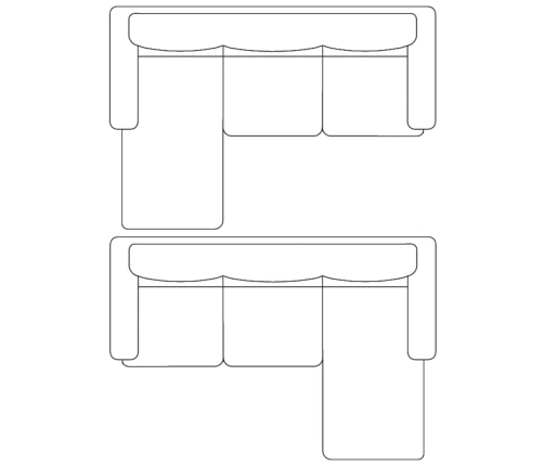 Sofá modular de 3 plazas de cuero artificial negro