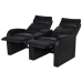 Sillón reclinable de 2 plazas de cuero artificial negro