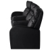 Sillón reclinable de 3 plazas de cuero artificial negro