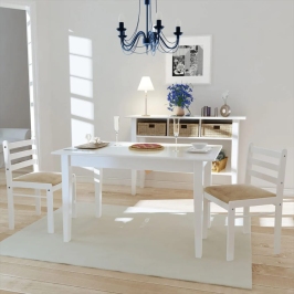 Sillas de comedor 2 uds madera maciza caucho terciopelo blanco