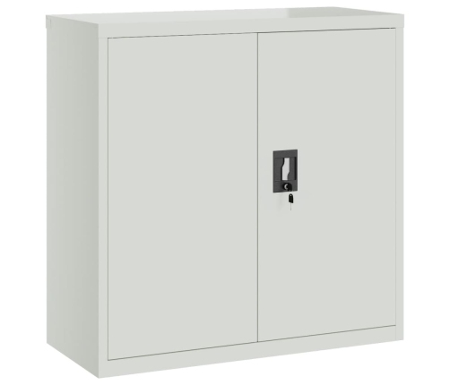 Armario de oficina 2 puertas 90 cm acero gris