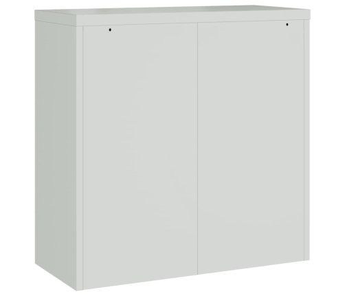 Armario de oficina 2 puertas 90 cm acero gris