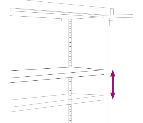 Armario de oficina 2 puertas 90 cm acero gris