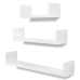 vidaXL Estantes flotantes pared 3 pzas MDF blanco forma U libros/DVD