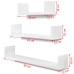 vidaXL Estantes flotantes pared 3 pzas MDF blanco forma U libros/DVD