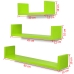 Estantes flotantes pared 3 pzas MDF verde forma U libros/DVD