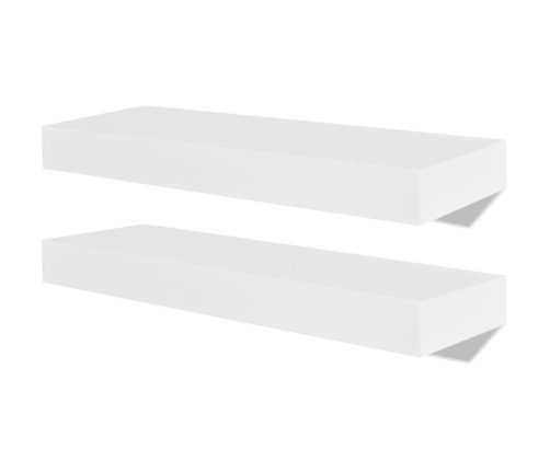 Estantes flotantes de pared 2 uds MDF blanco para libros/DVD