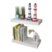 Estantes flotantes de pared 2 uds MDF blanco para libros/DVD