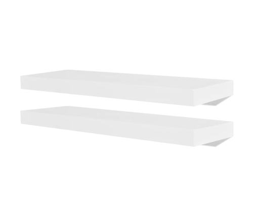 Estantes flotantes de pared 2 uds MDF blanco para libros/DVD